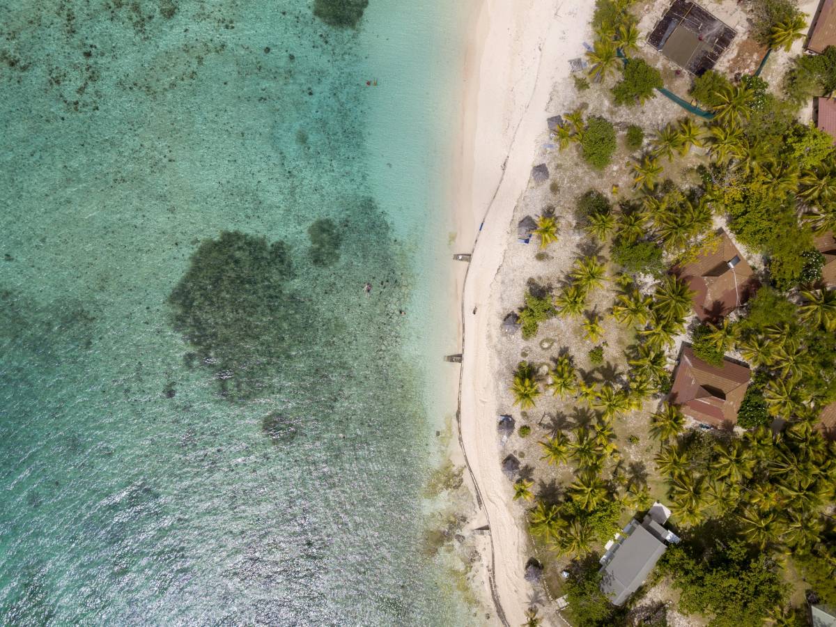 Backpackers World Travel Fiji beach from above